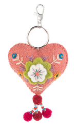 Whimsy Embroidered Heart Key